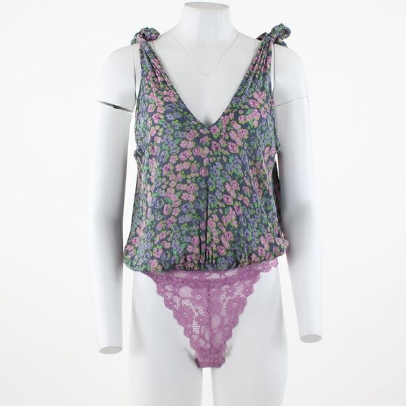 Free People Bare It All Tank Bodysuit in Slate - Picture 2 of 5